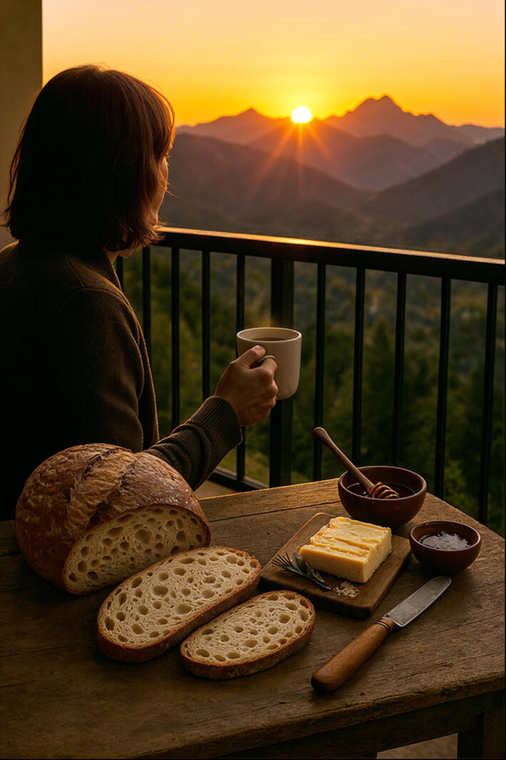 Sourdough bread and a sunrise for a local concept bakery
